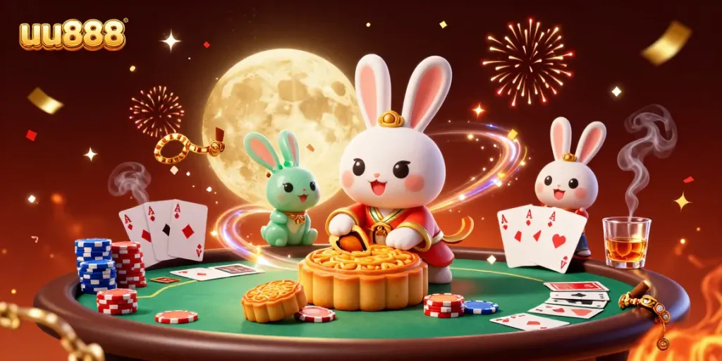Experience thrilling action with uu888 in this vibrant casino-themed scene filled with poker elements.