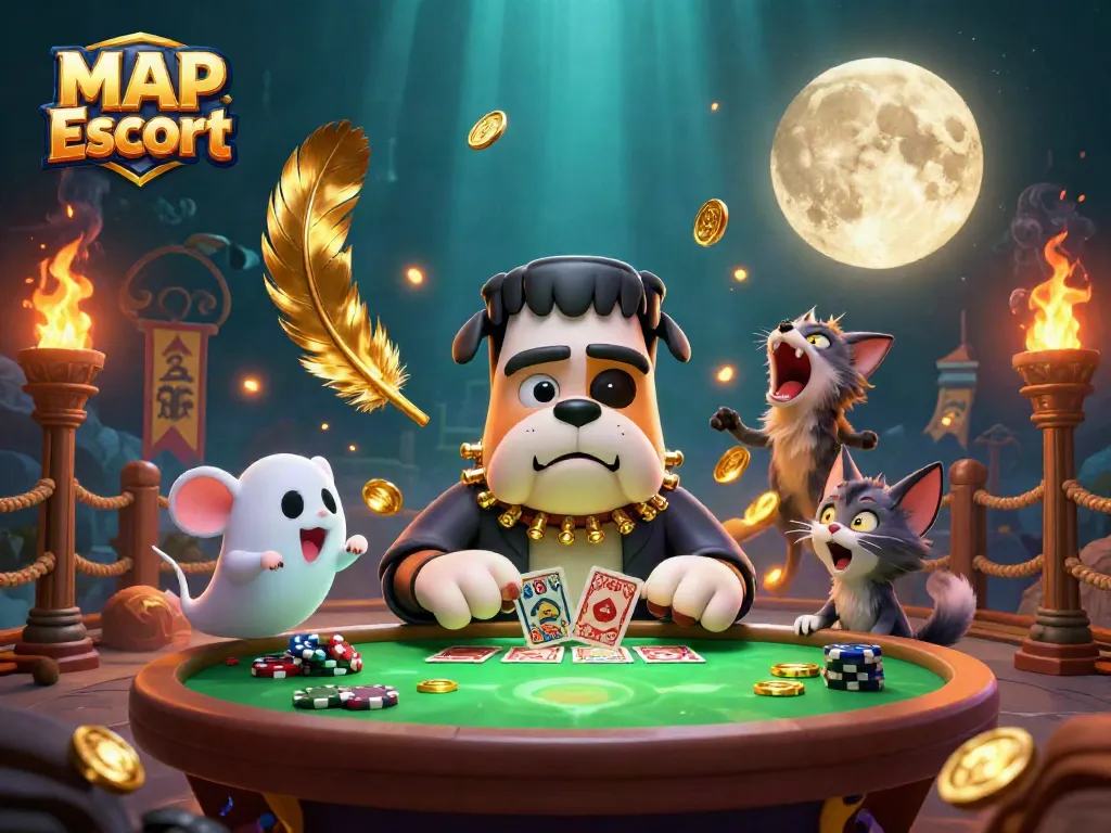 Play MAP Escort in a vibrant casino scene featuring engaging characters and dynamic gambling elements.